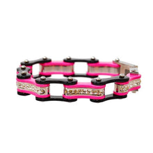Two Tone Black/Pink W/White Crystal Centers