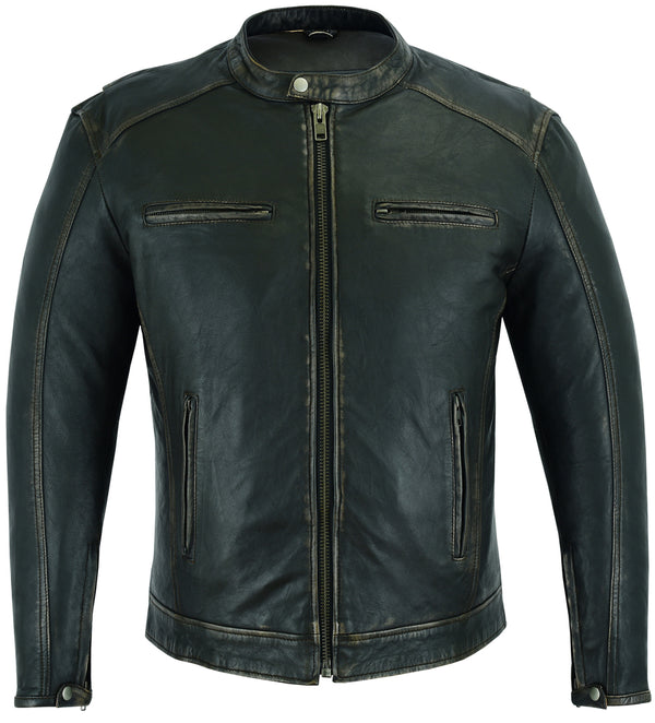 DS743 Men's Cruiser Jacket in Lightweight Drum Dyed Distressed Naked