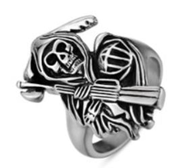 Stainless Steel Reaper Biker Ring