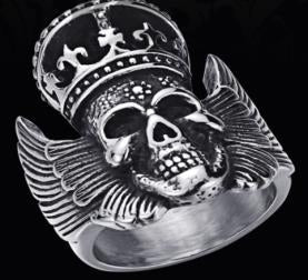 Stainless Steel King Head Biker Ring