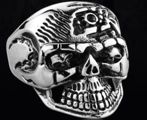 Stainless Steel Super Face Biker Ring