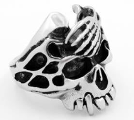Stainless Steel Acid Head Biker Ring
