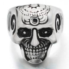 Stainless Steel Brain Saw Biker Ring