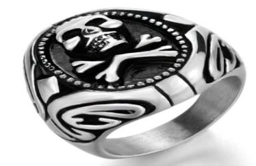 Stainless Steel Poison Ivy Biker Ring