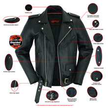 TALL Men's Classic Plain Side Police Style M/C Jacket - TALL
