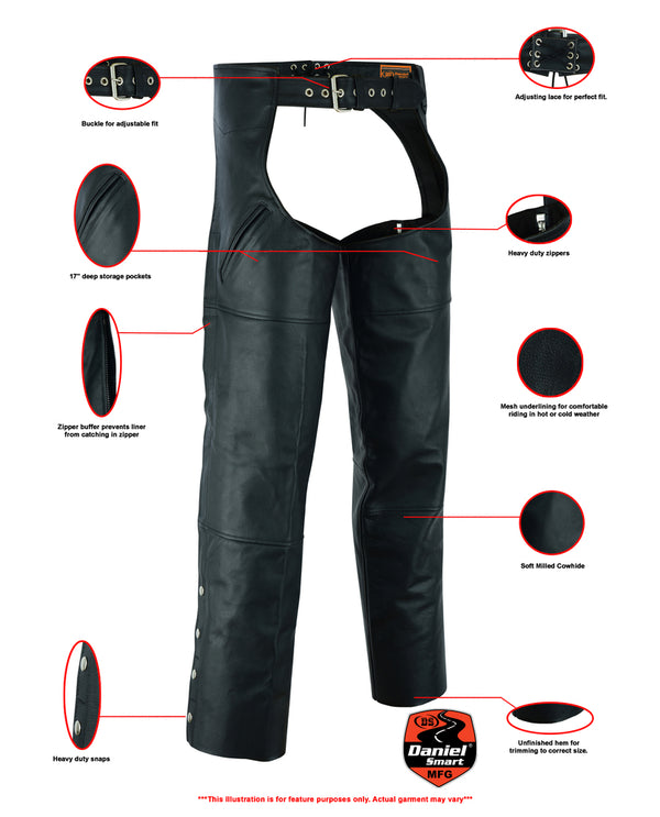 Dual Deep Pocket Unisex Chaps