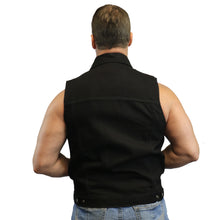 BK Snap/Zipper Front Denim Vest- Black