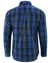 Armored Checkered Flannel Biker Shirt, Multiple Waterproof Storage Pockets CE Armor - - Daze Blue and Black