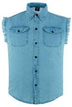 Men's Blue Lightweight Sleeveless Denim Shirt