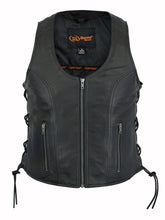 Women's Stylish Open Neck Side Lace Zipper Front Vest