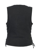 BK Women's Single Back Panel Concealed Carry Denim Vest