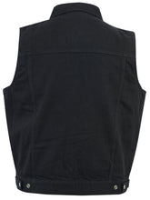 BK Snap/Zipper Front Denim Vest- Black