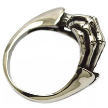 Stainless Steel Skull Fingers Biker Ring