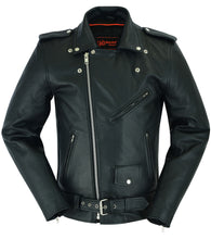TALL Men's Classic Plain Side Police Style M/C Jacket - TALL